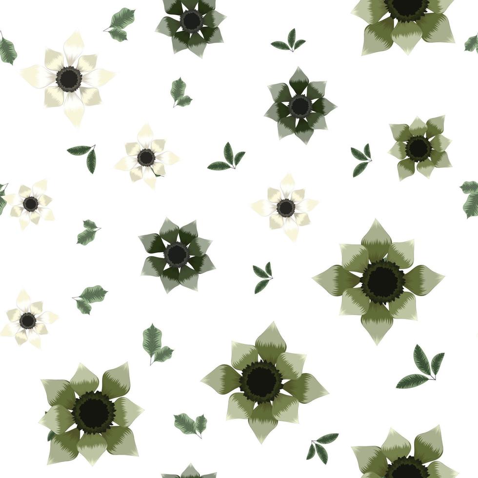 patrón floral transparente con hermosas flores nuevas de moda para imprimir vector