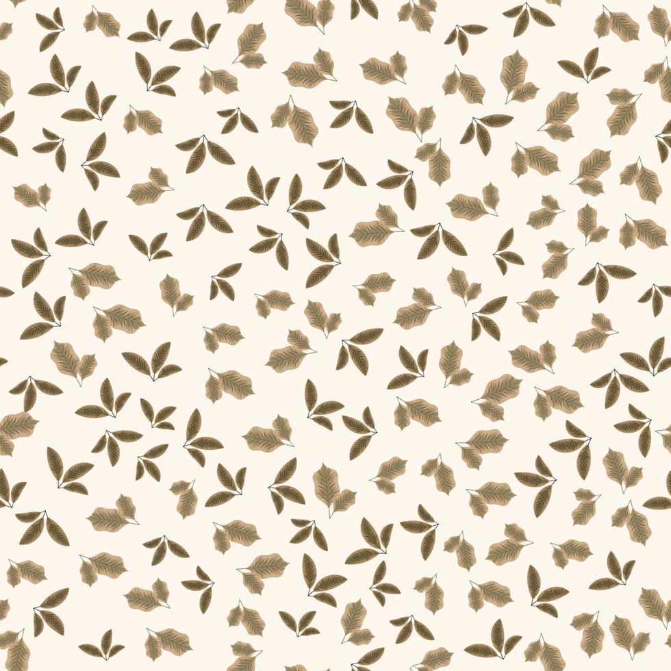 Seamless vector pattern of Small leaves, foliage suitable for print