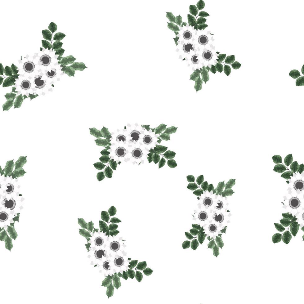 Seamless vector pattern floral bunches flower arrangements wallpaper