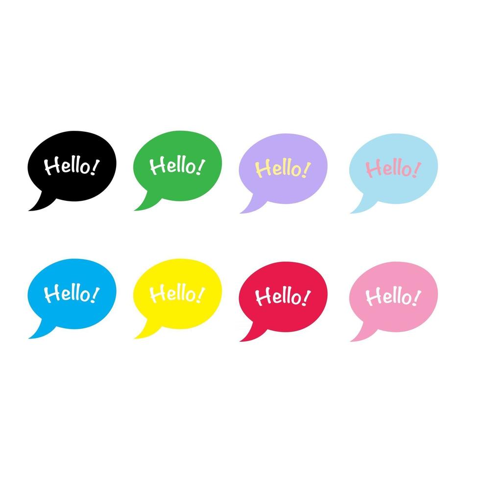 Set of Chat Bubbles Flat Vector Icons