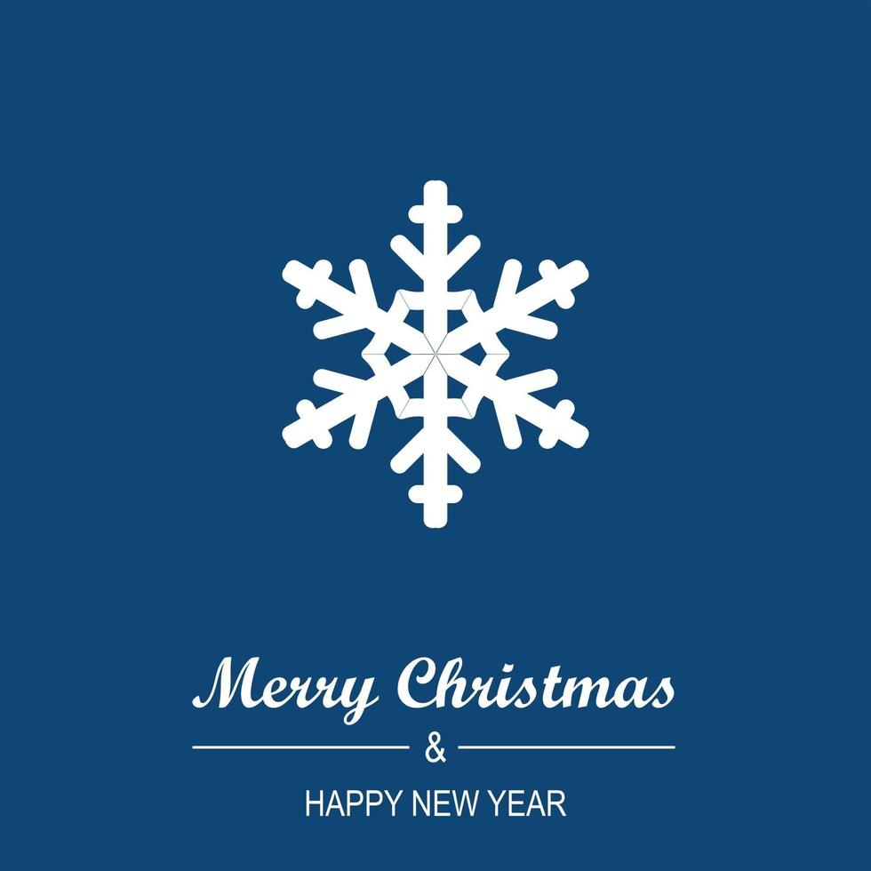 Christmas and New Year Greeting Card Design with Snowflake vector