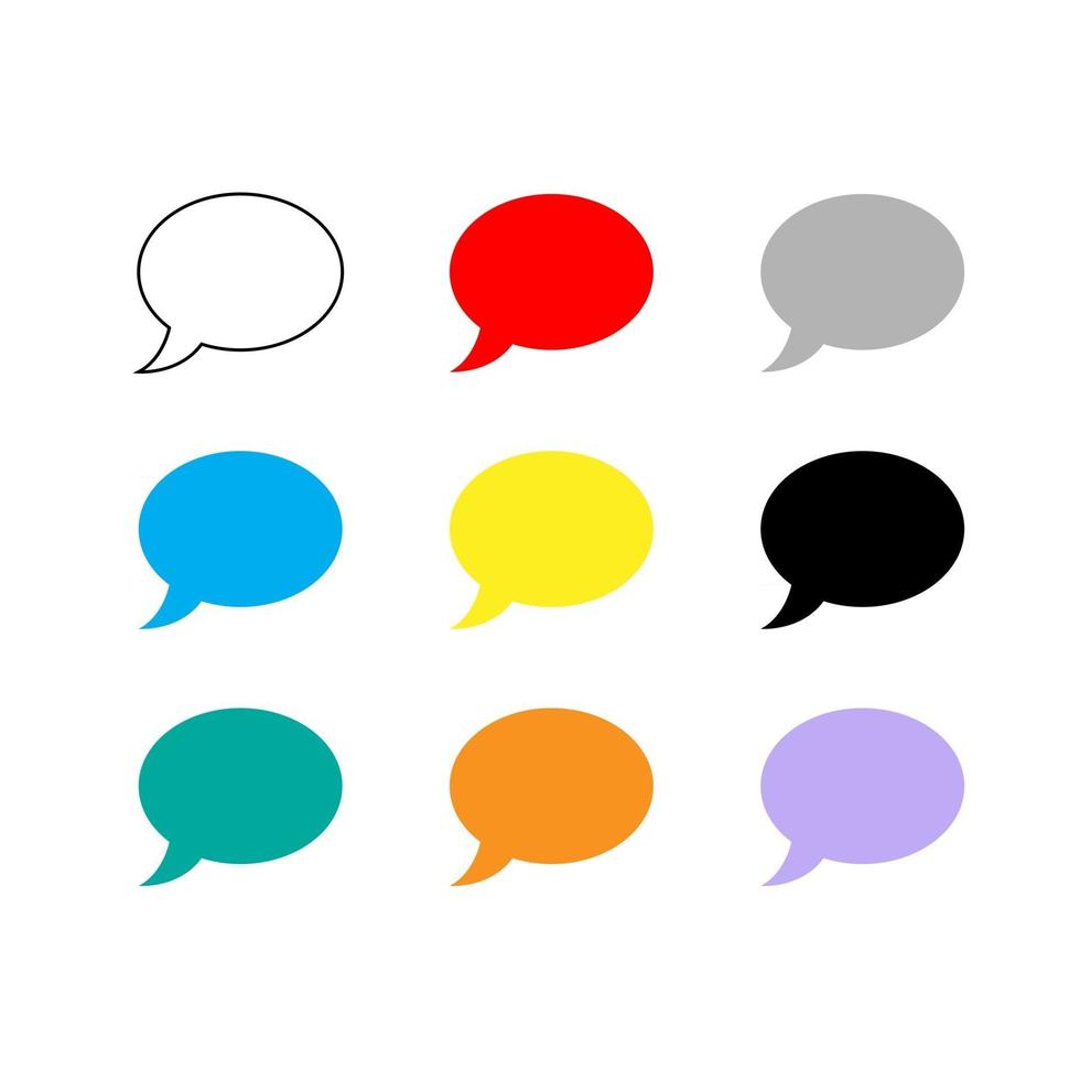 Set of Chat Bubbles Flat Vector Icons