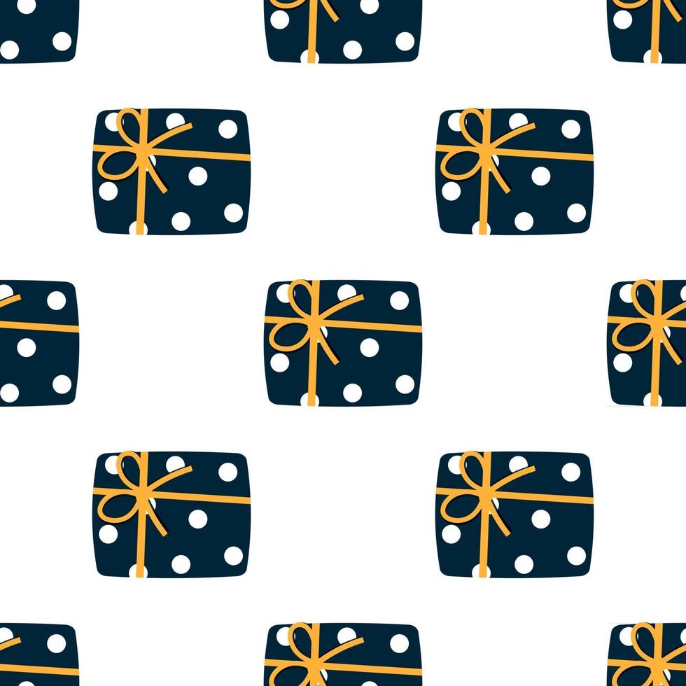 Wrapped Christmas Presents Seamless Repeat Vector Pattern