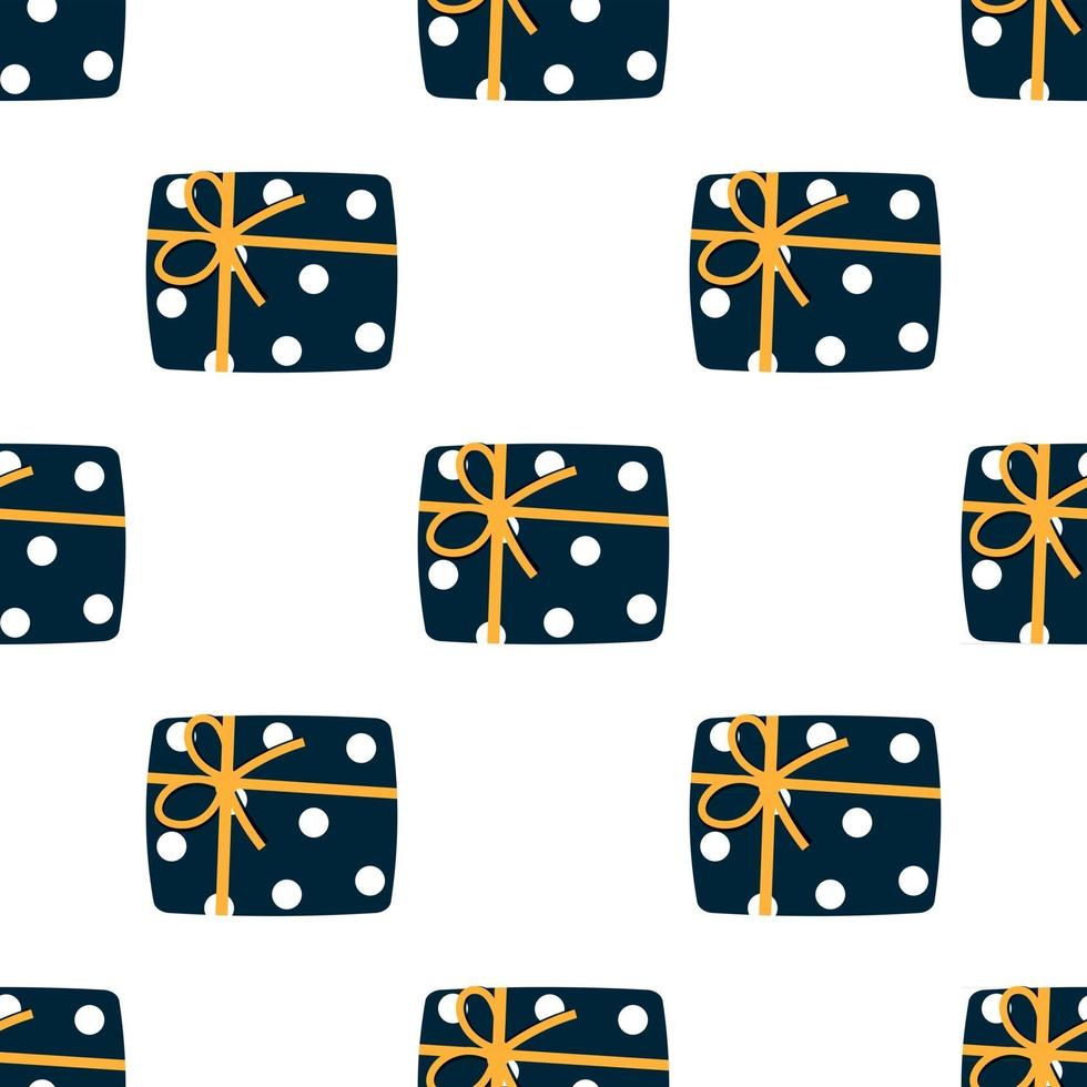 Wrapped Christmas Presents Seamless Repeat Vector Pattern