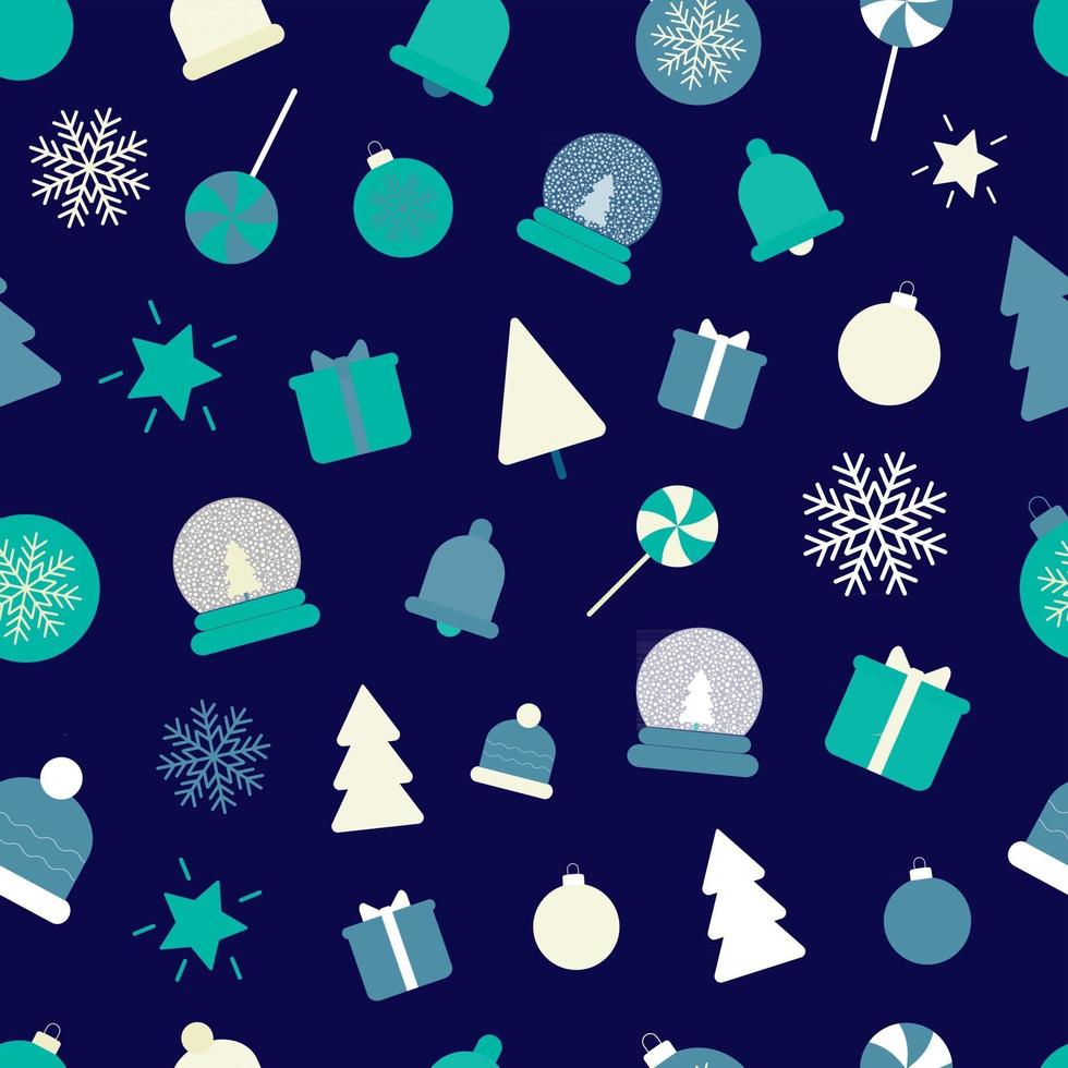 Christmas Ornaments Seamless Repeat Vector Pattern