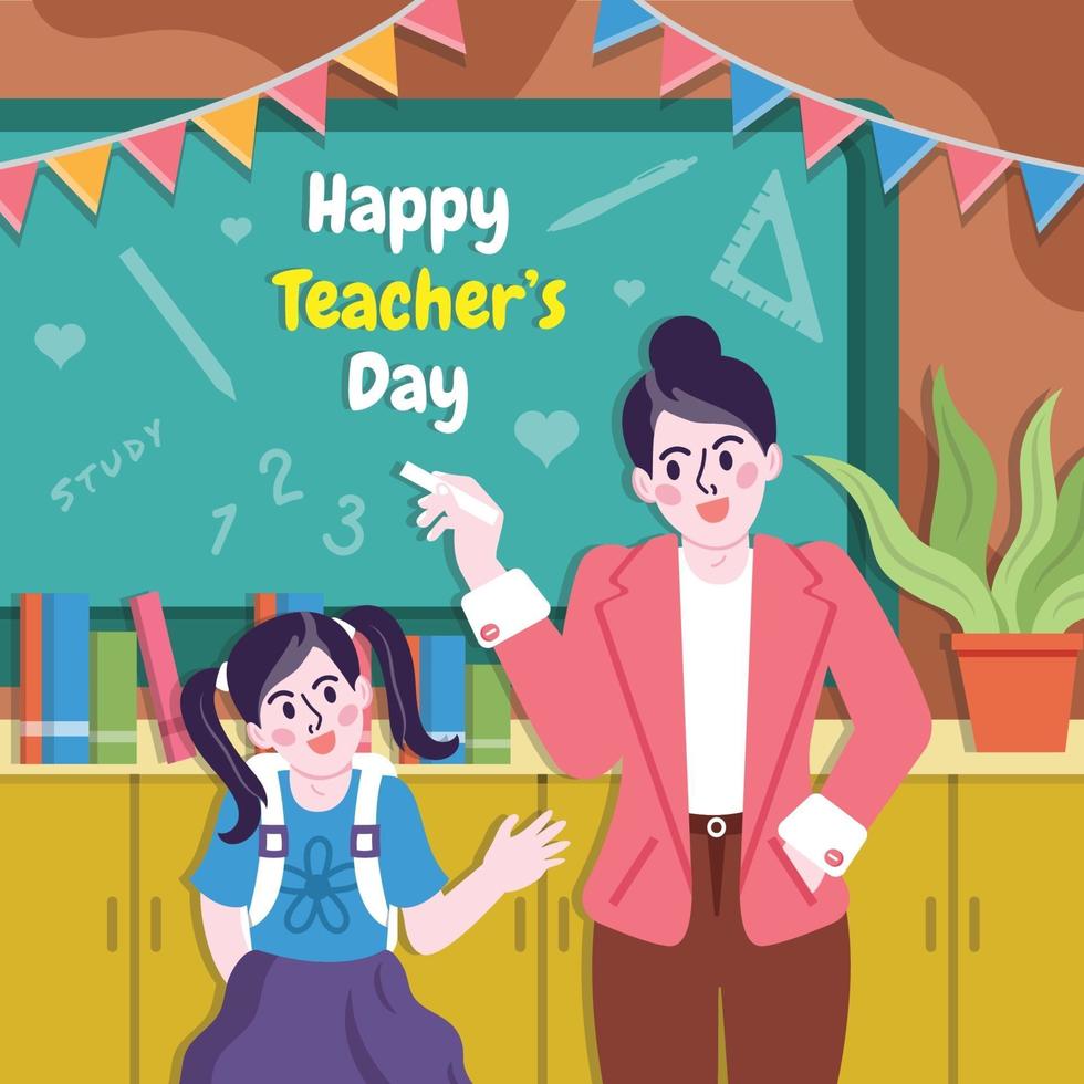 Happy Teacher's Day Background Template vector