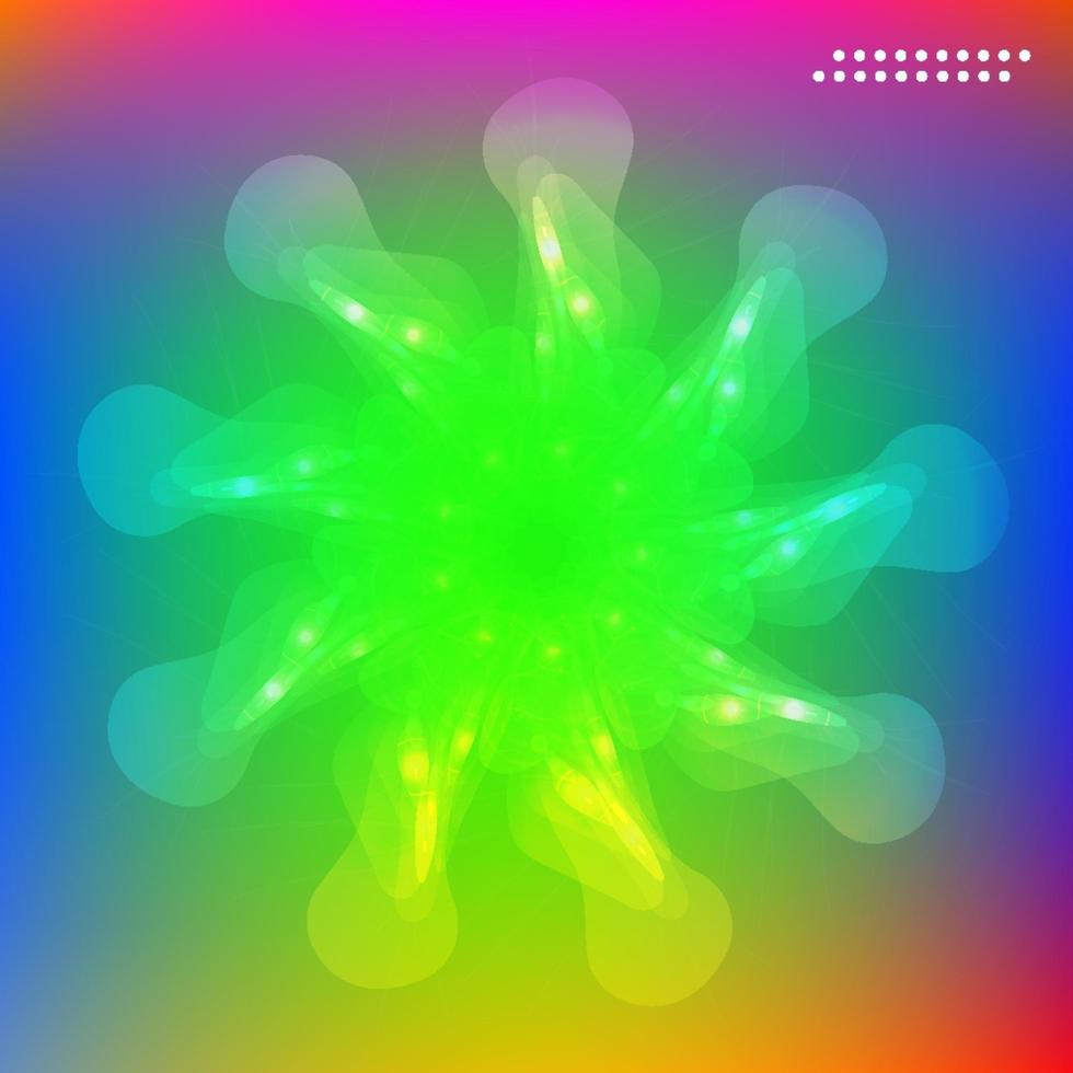 Abstract bright blurry shape,  snowflake and aurora. vector