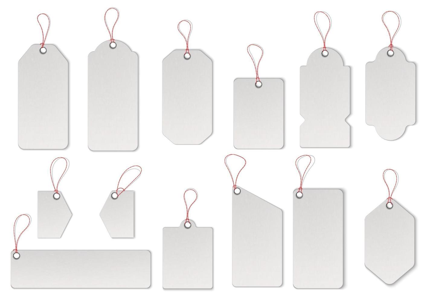 Realistic textured sell tags with ropes. Vector. vector