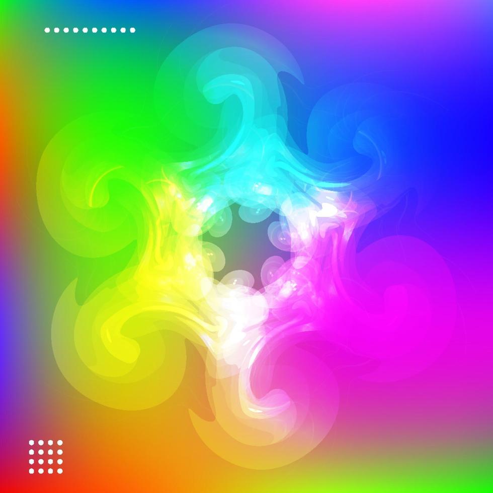 Abstract bright blurry shape,  snowflake and aurora. vector