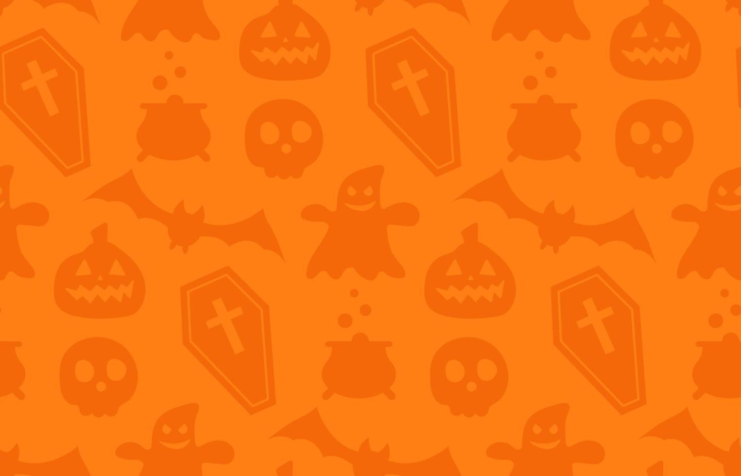 Seamless repeating pattern with Halloween symbols. silhouettes vector