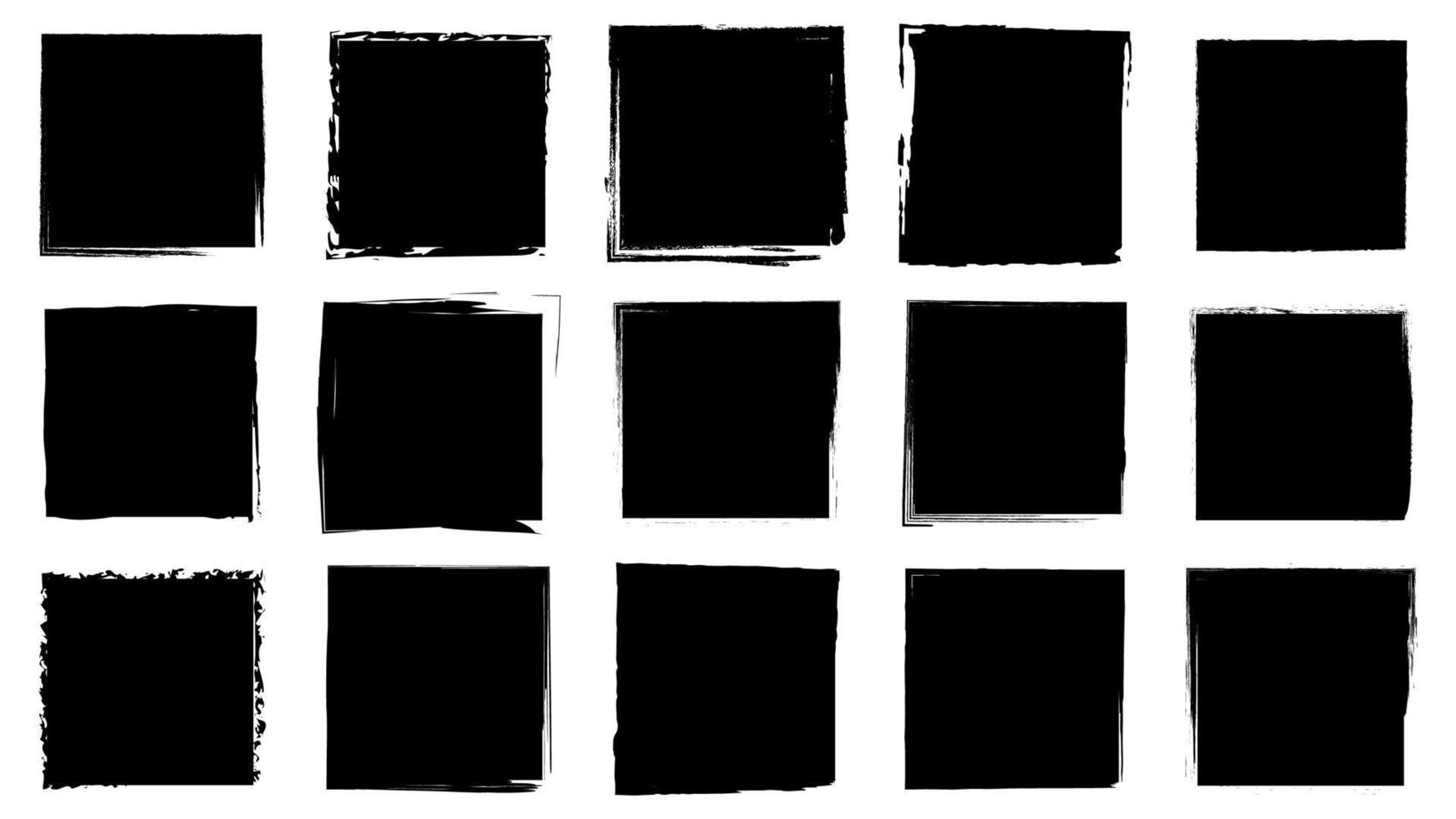 Dirty frames grunge. Ink brush strokes. distress textures of a square vector