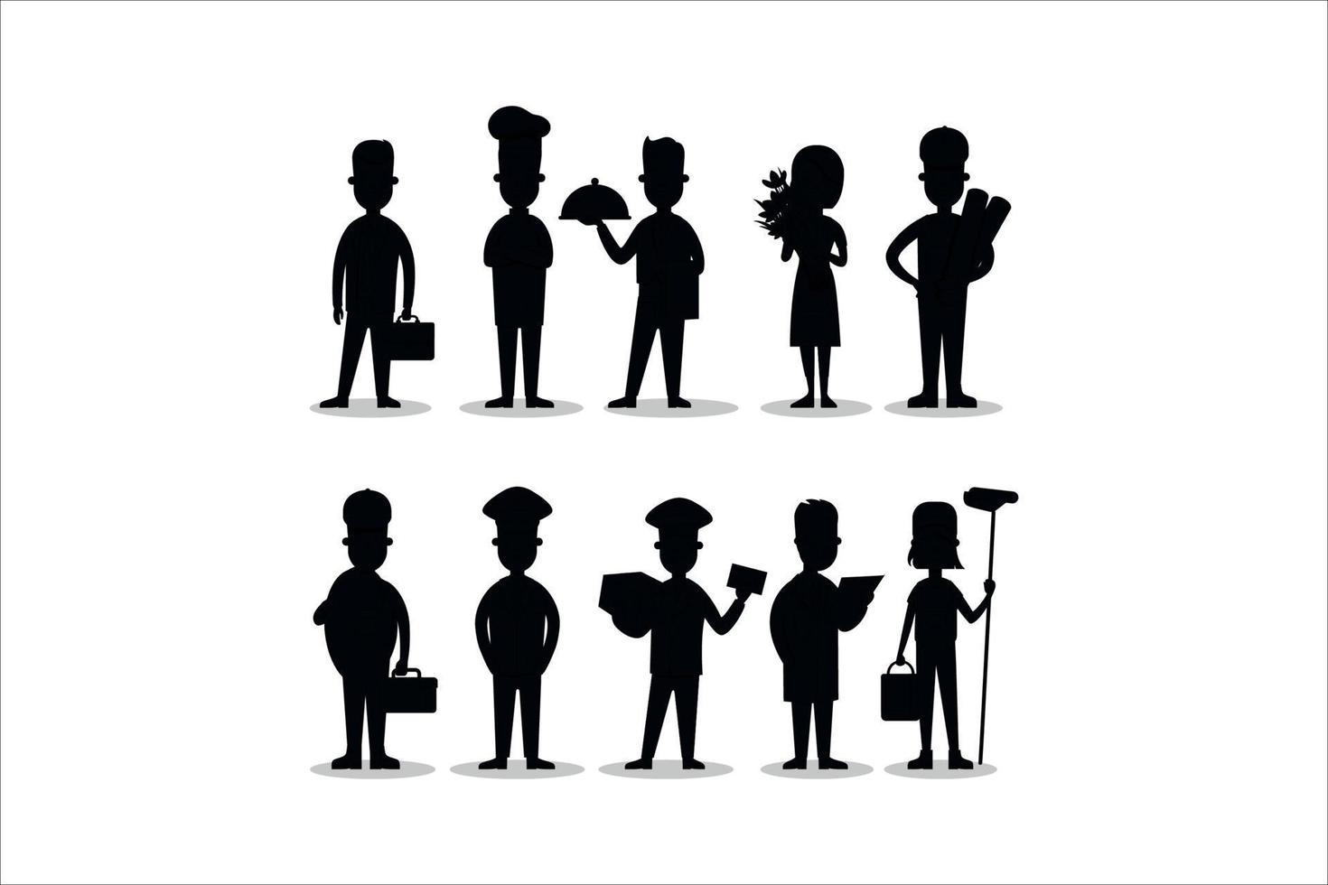 diferentes personas, siluetas, vector, eps, 10 vector