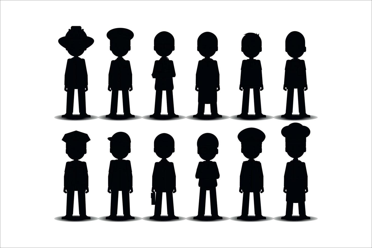 people silhouettes set vector eps 10