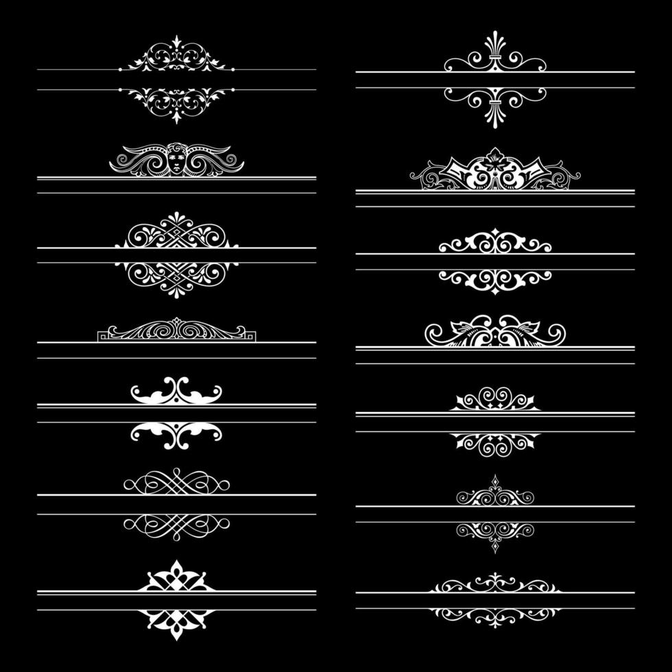 vector conjunto de elementos de diseño caligráfico y decoración de página