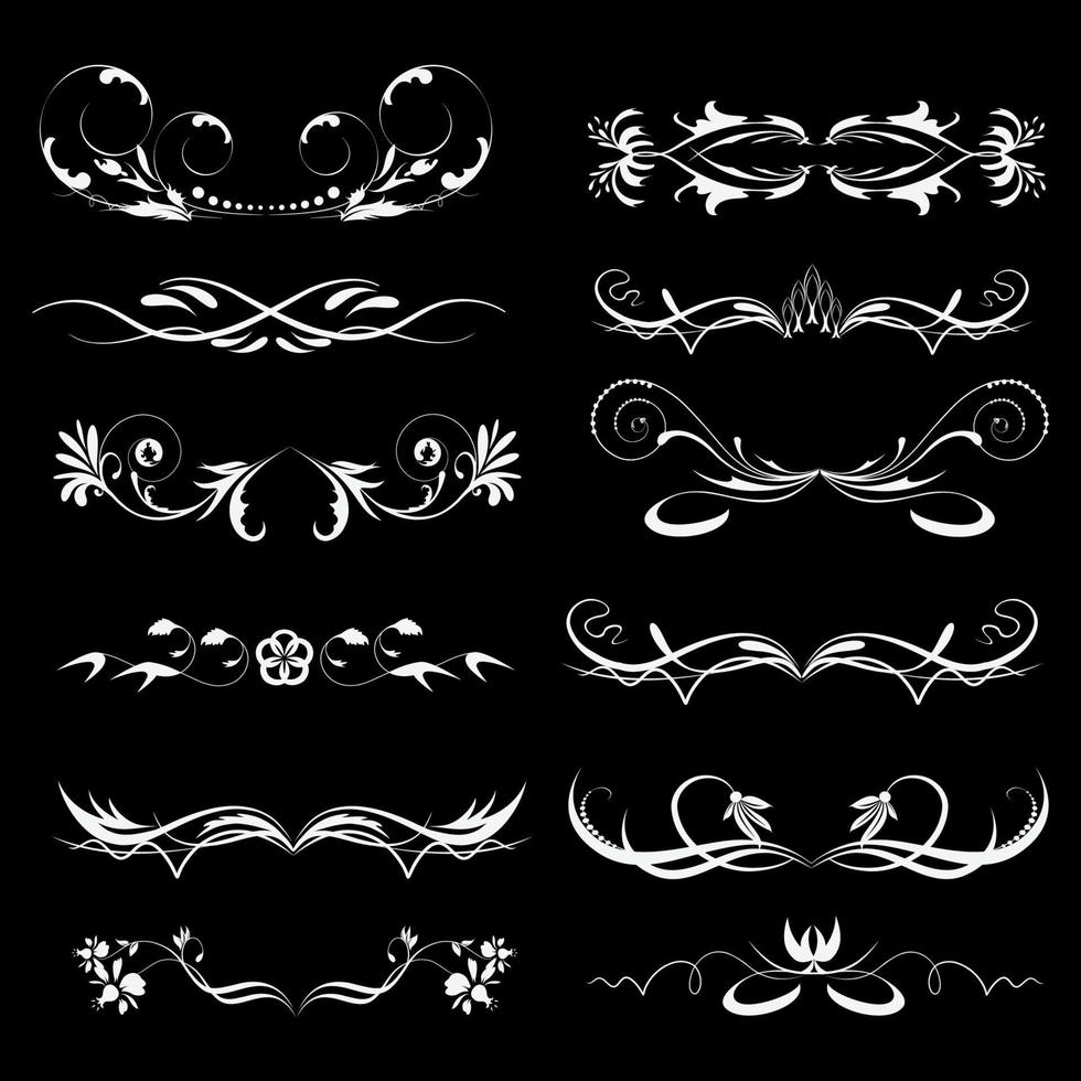 Collection Of Calligraphic And Flourishes Elements vector