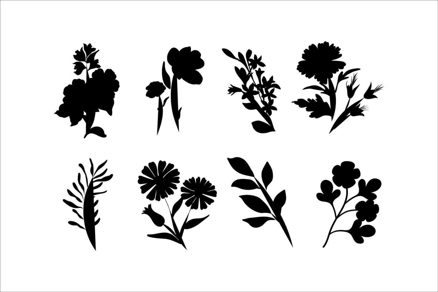leaves black silhouettes set  vector