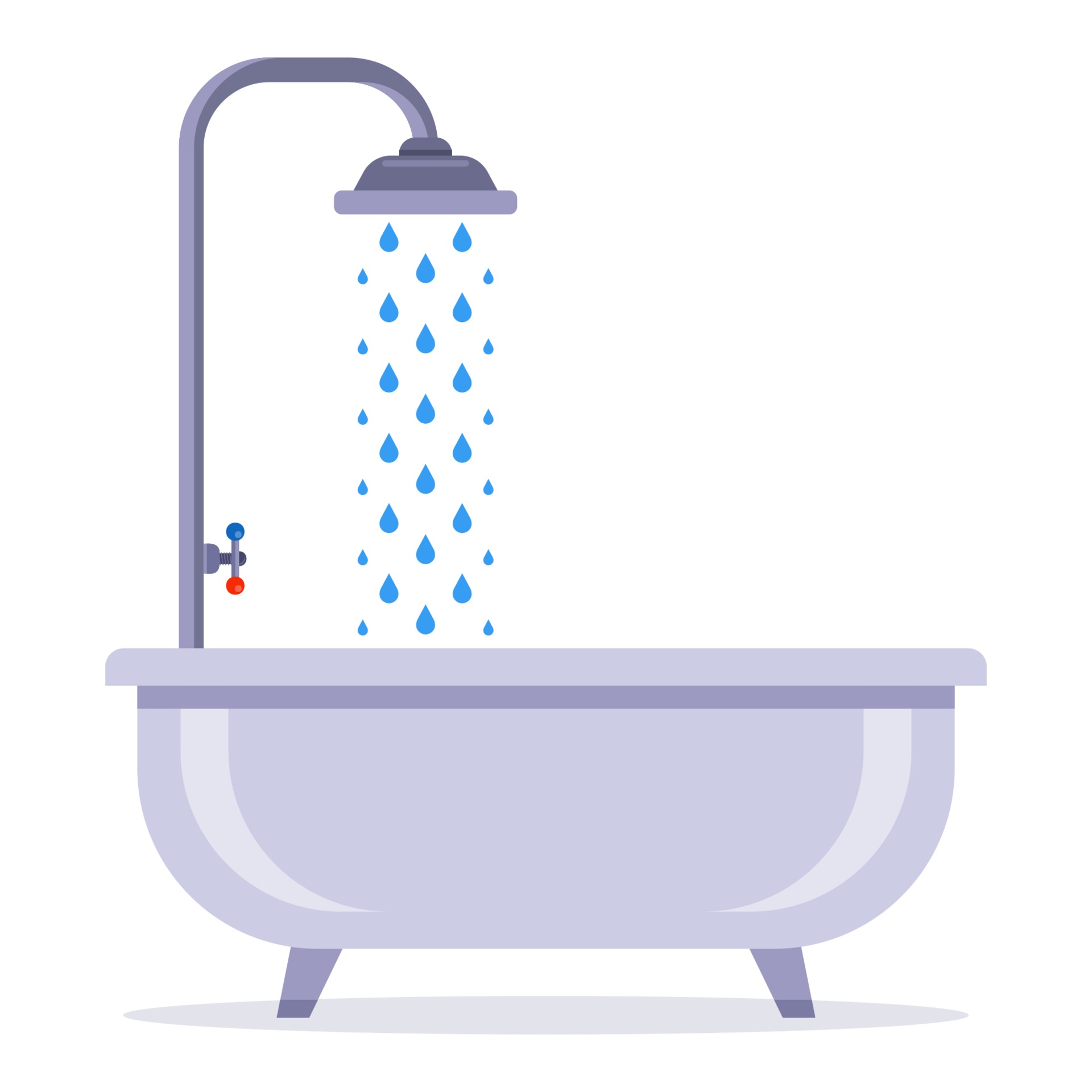 bath with a tap with water. wash in the shower. 3328657 Vector Art at
