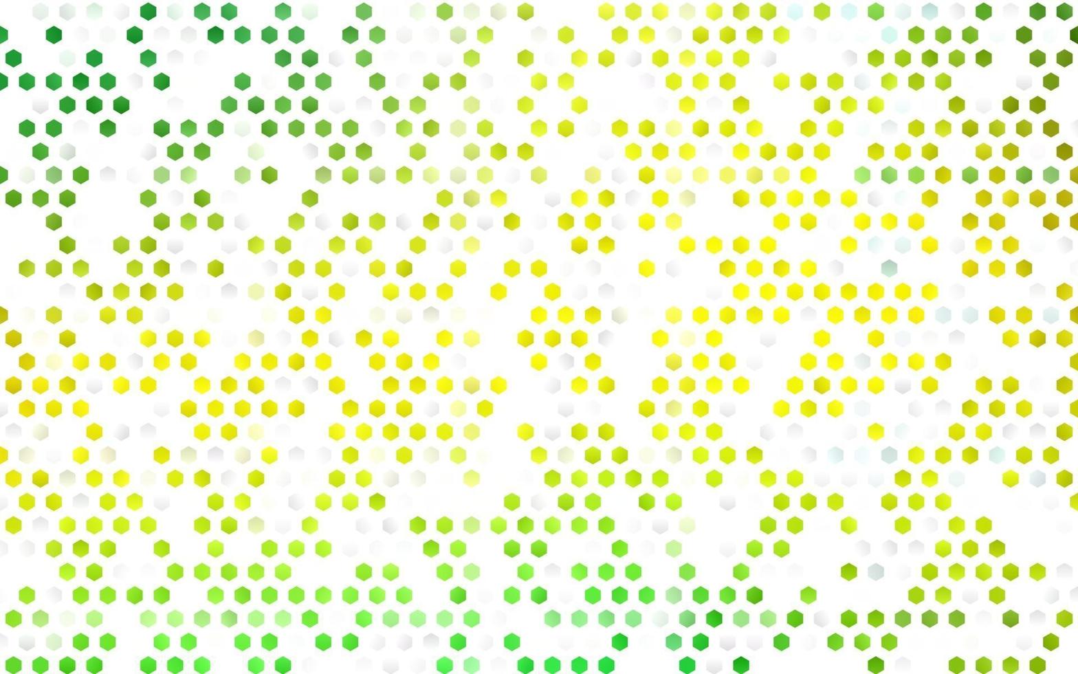 Light Green, Yellow vector background with hexagons.
