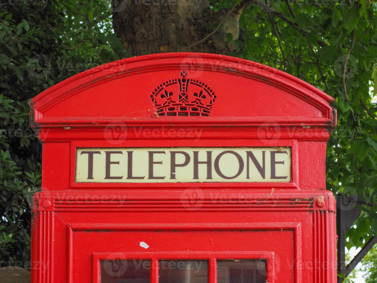 Red phone box in London photo