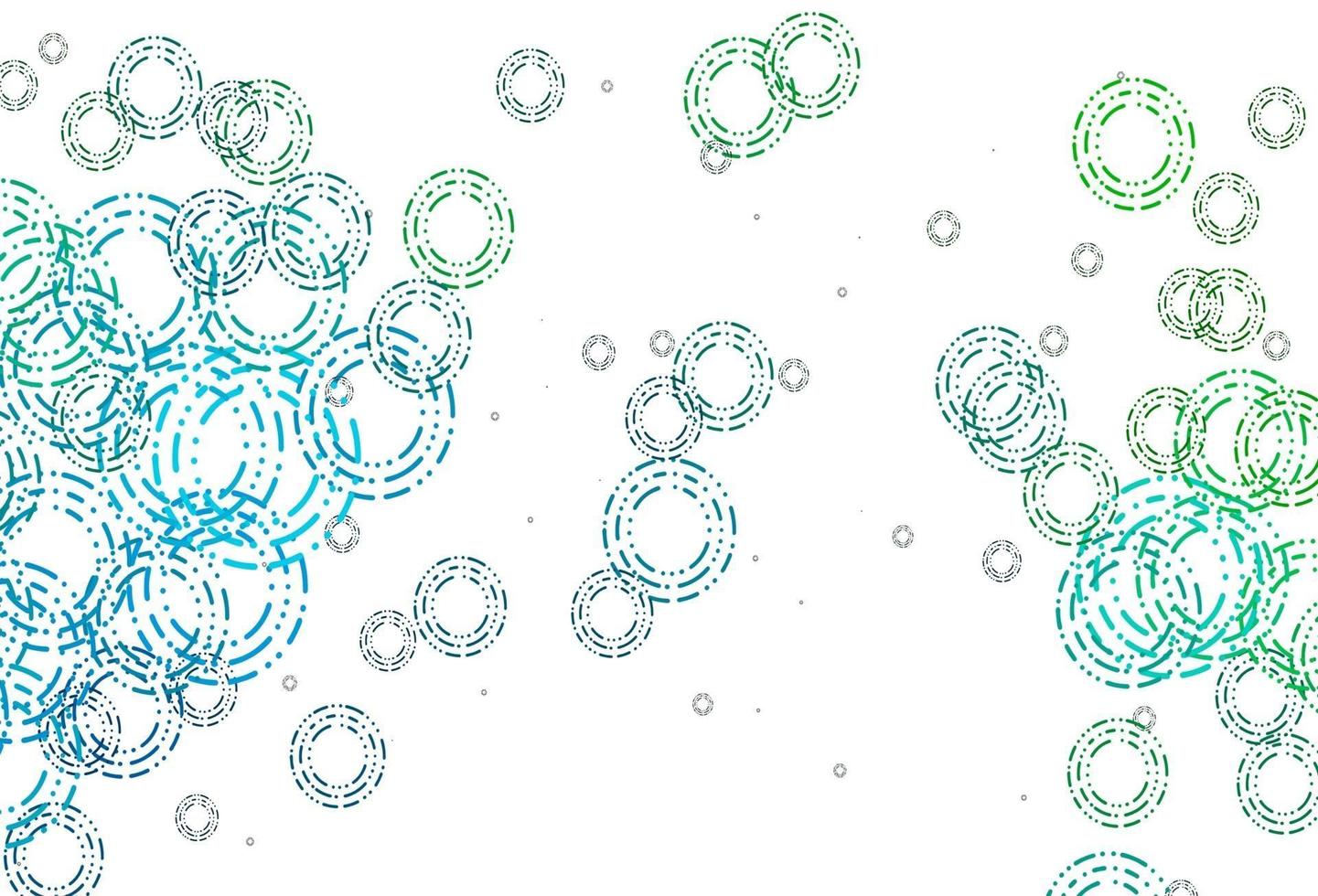 Fondo de vector azul claro, verde con burbujas.