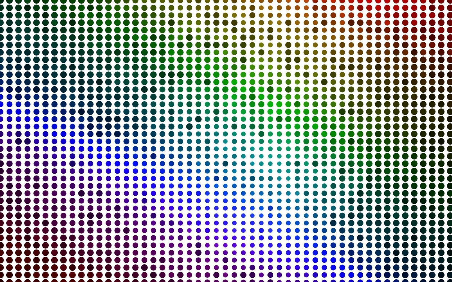 diseño de vector de arco iris multicolor claro con formas circulares.