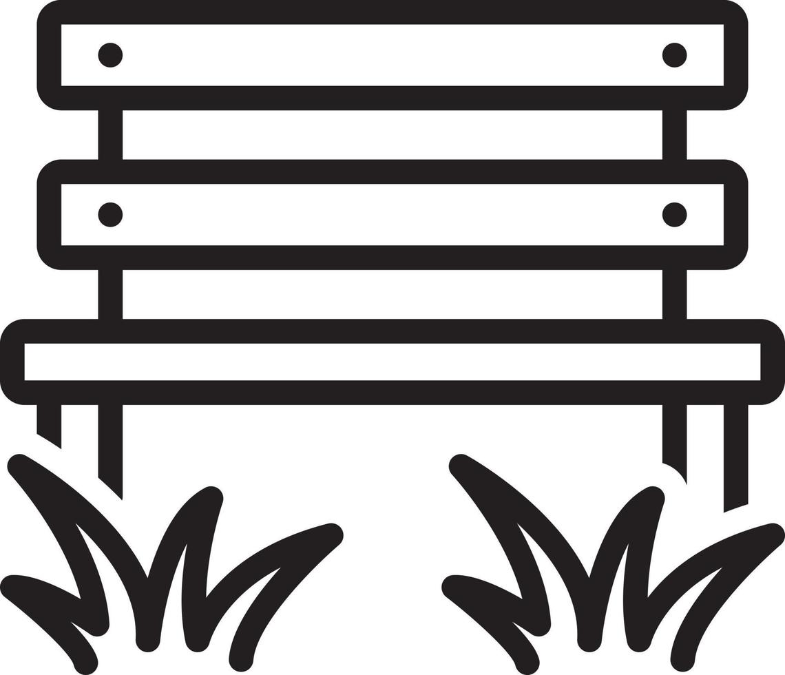 Line icon for parkbench vector
