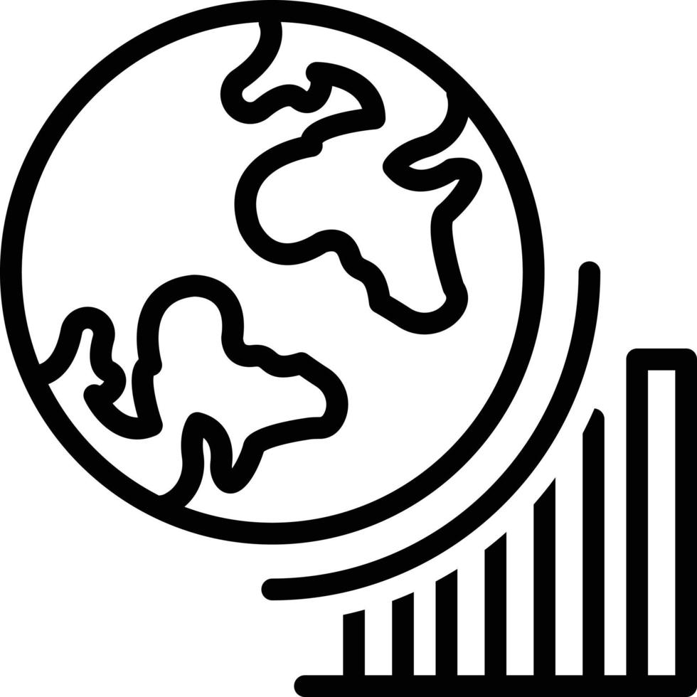 icono de línea para el progreso de globel vector