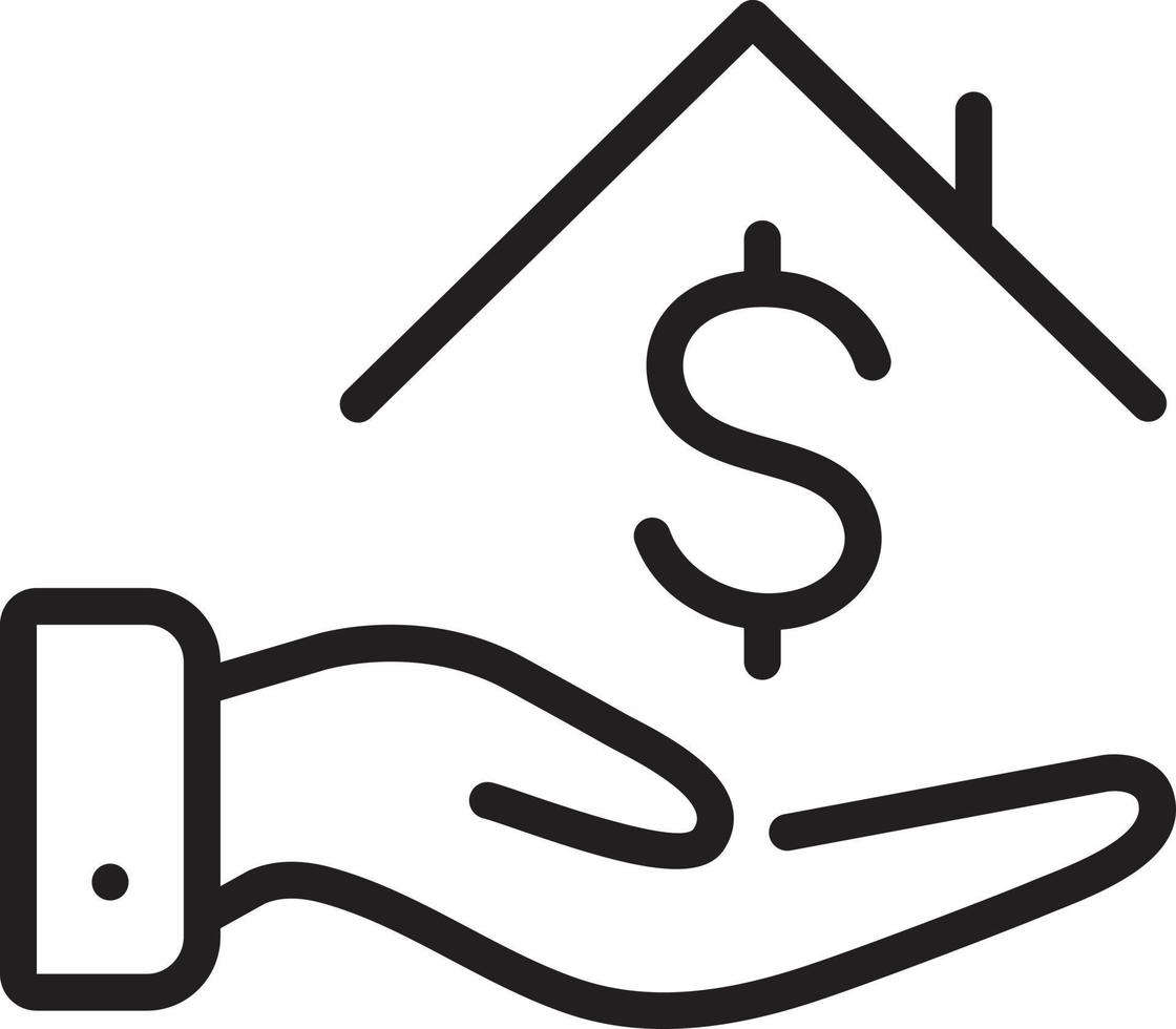 Line icon for loan money vector