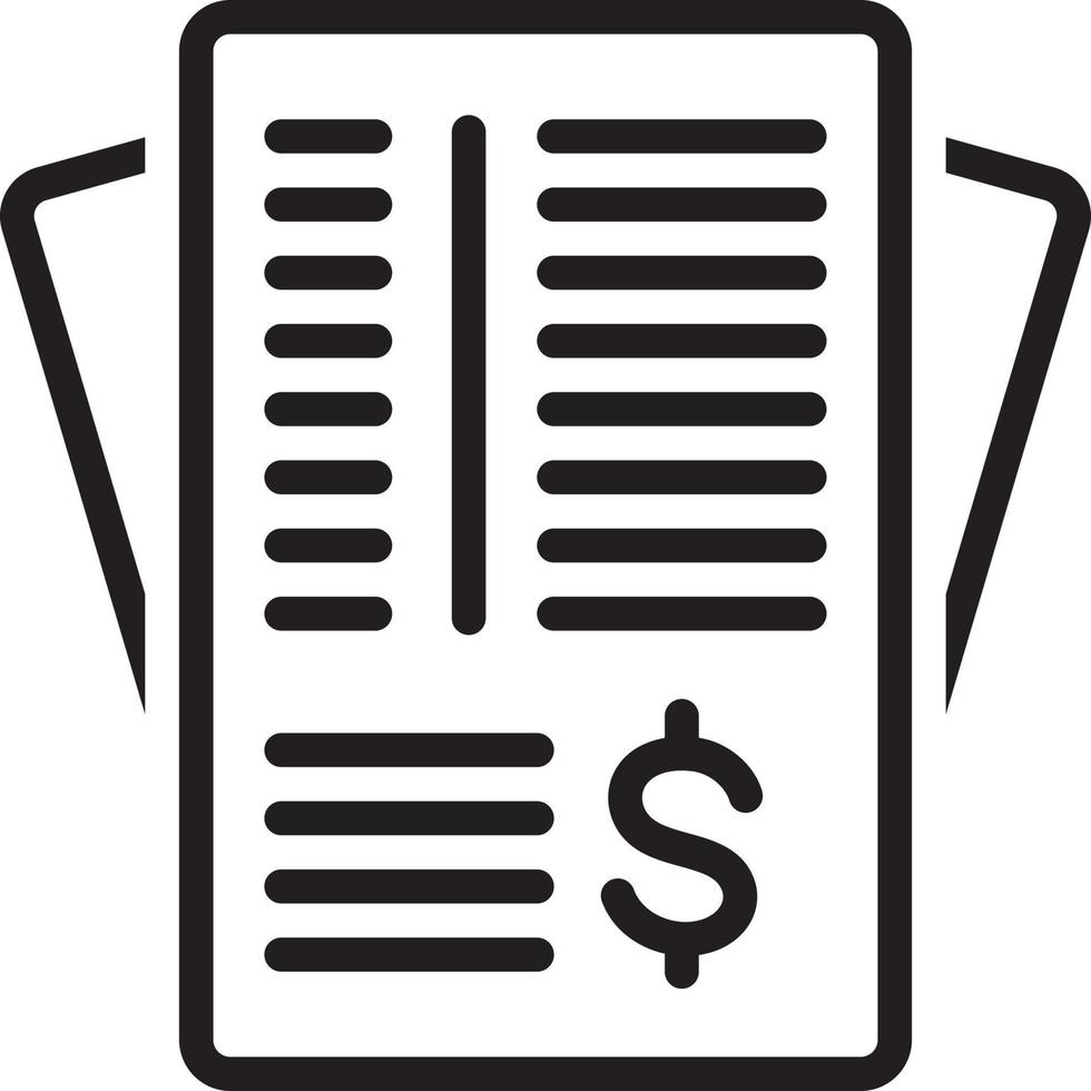 Line icon for invoice paper vector