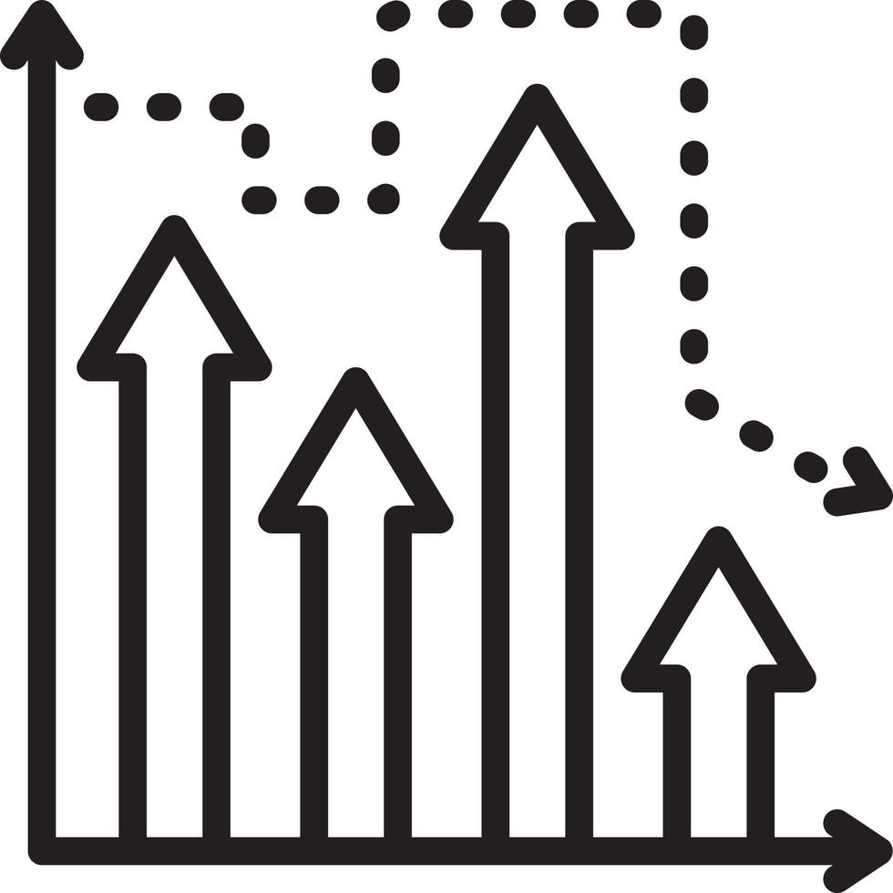 icono de línea para la predicción del mercado vector