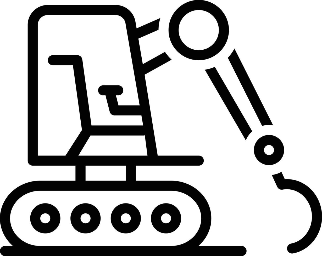 Line icon for excavator vector