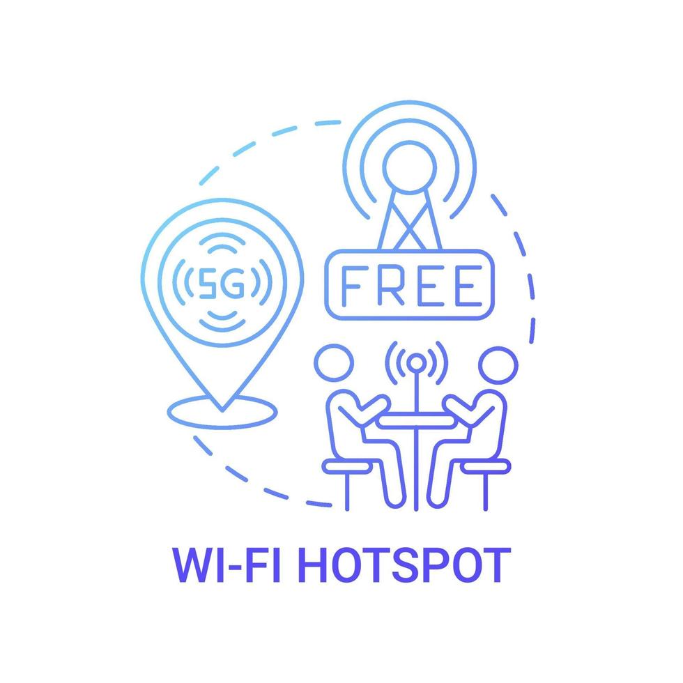 icono de concepto azul degradado de punto de acceso wi-fi vector