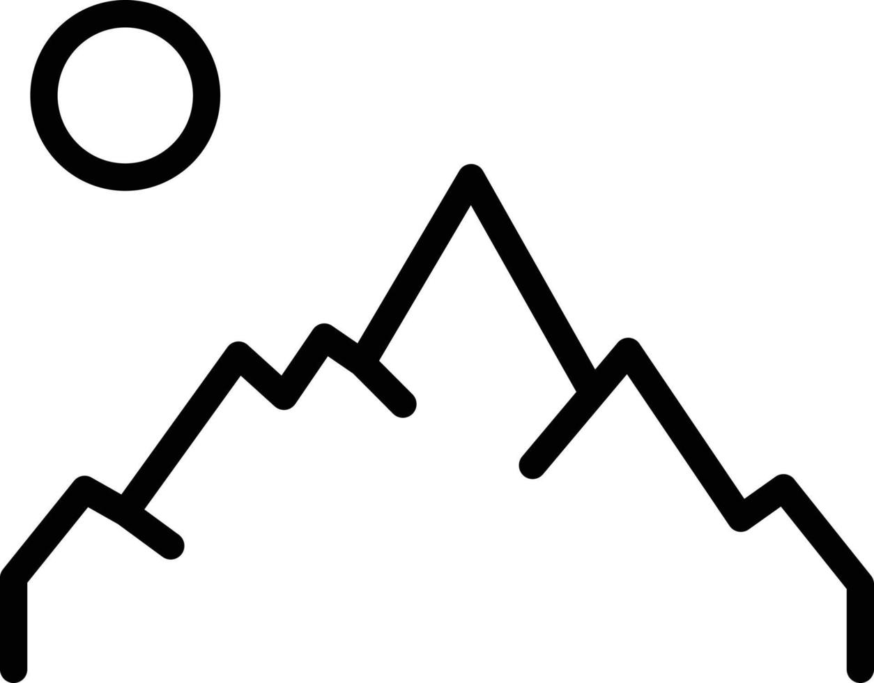 Line icon for mountain vector