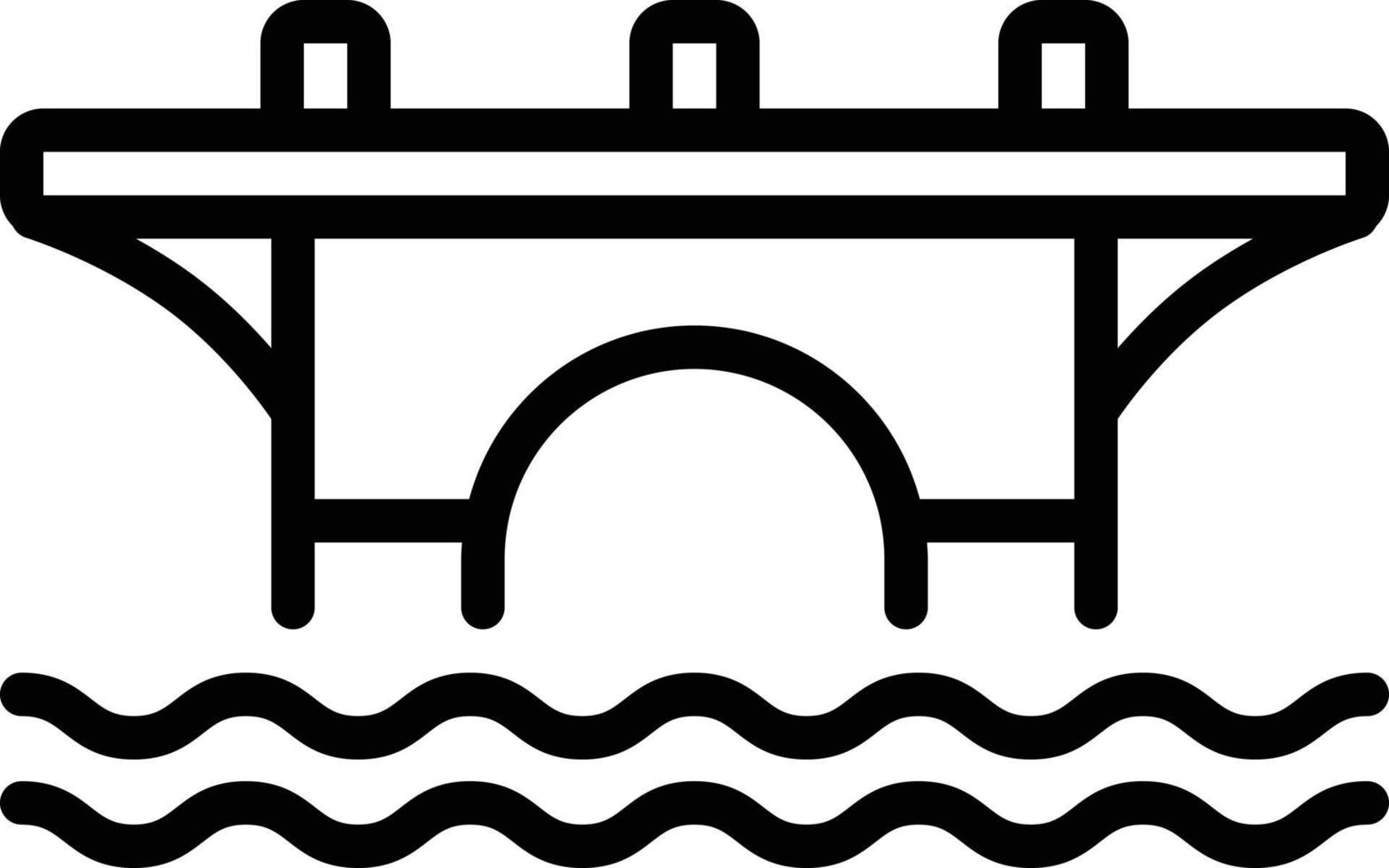 icono de línea para puente vector