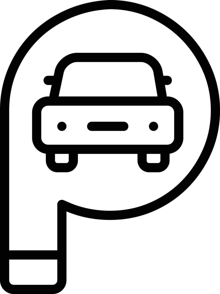 Line icon for parking sign vector