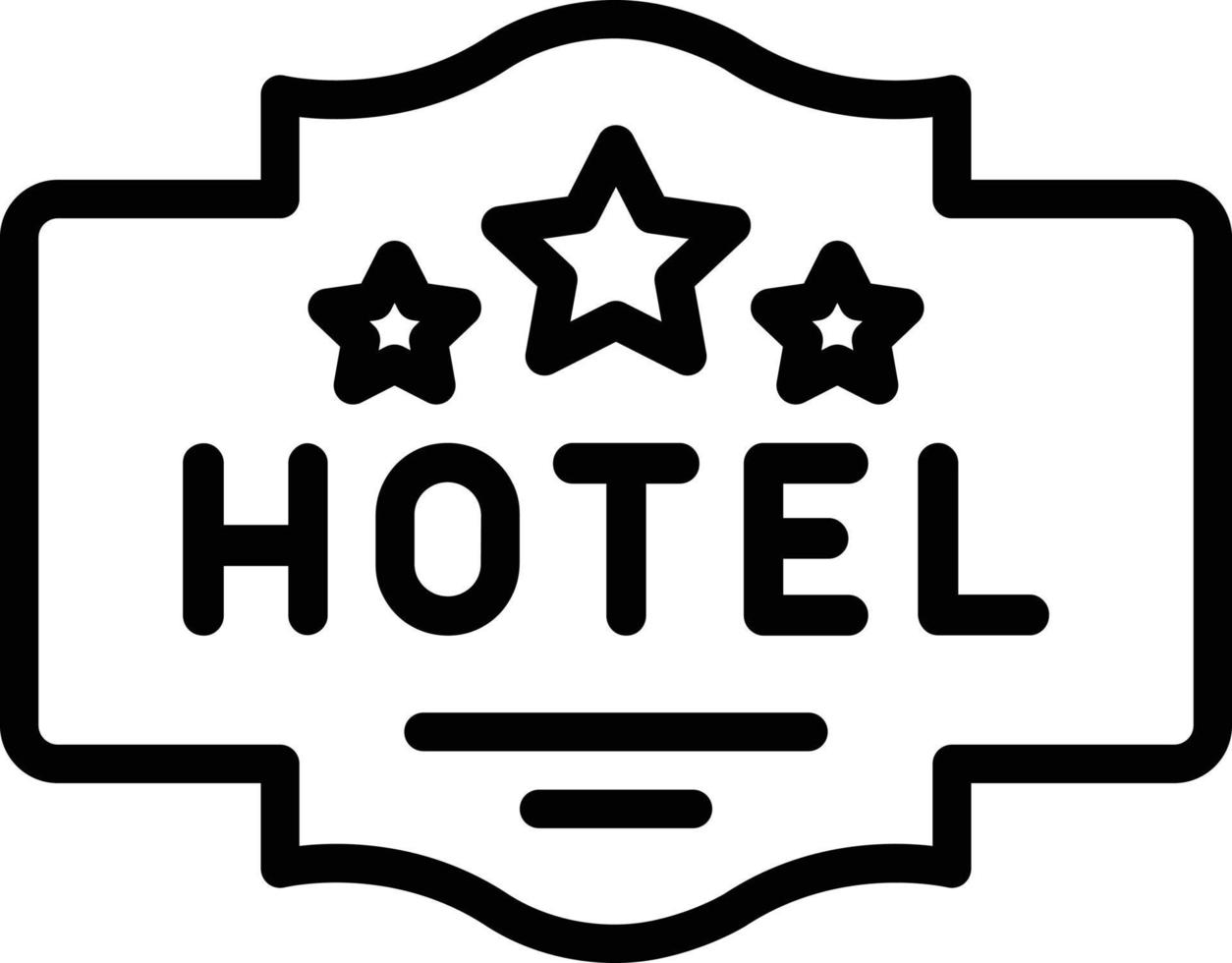 icono de línea para letrero de hotel vector
