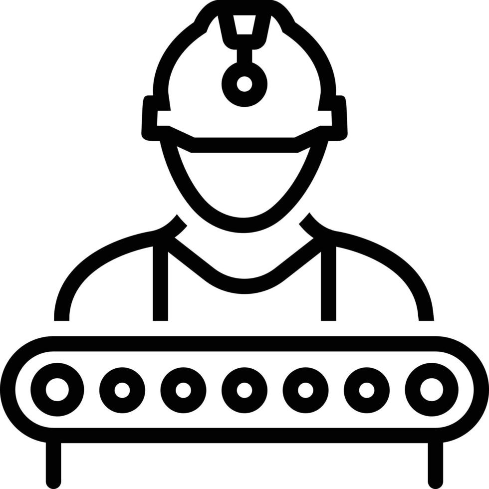 Line icon for industry worker vector