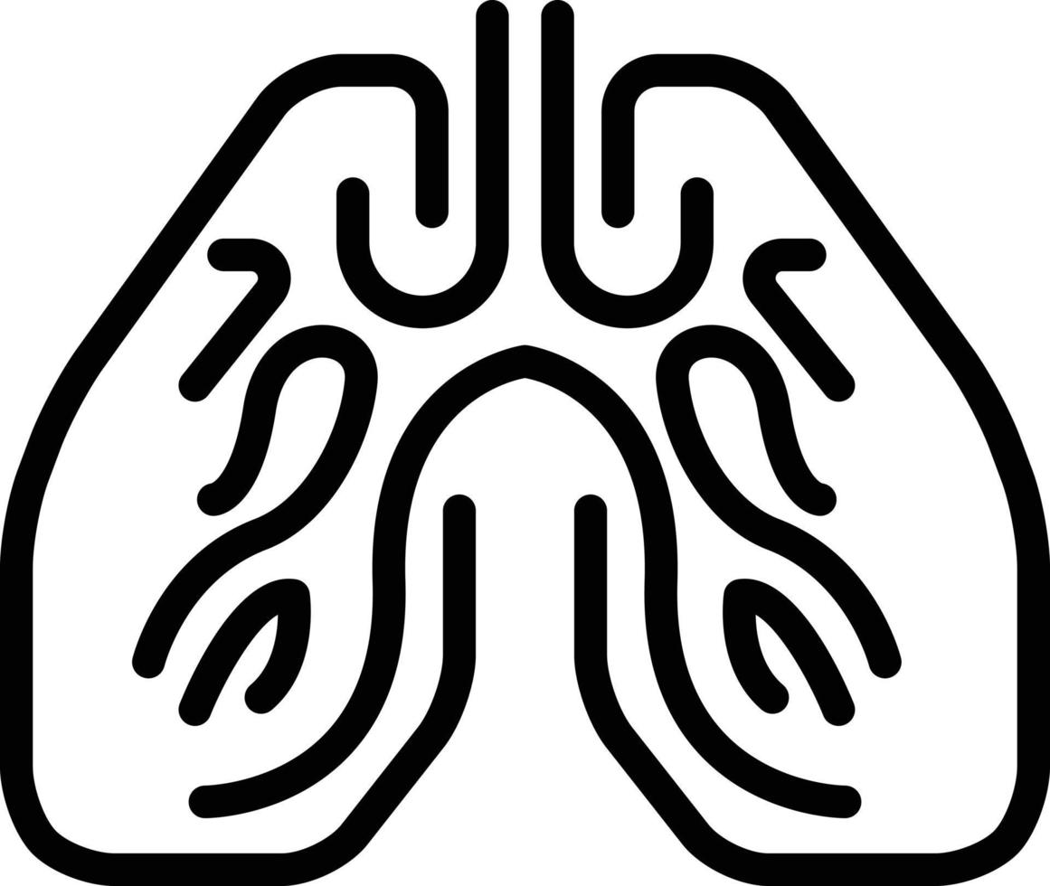Line icon for lungs vector