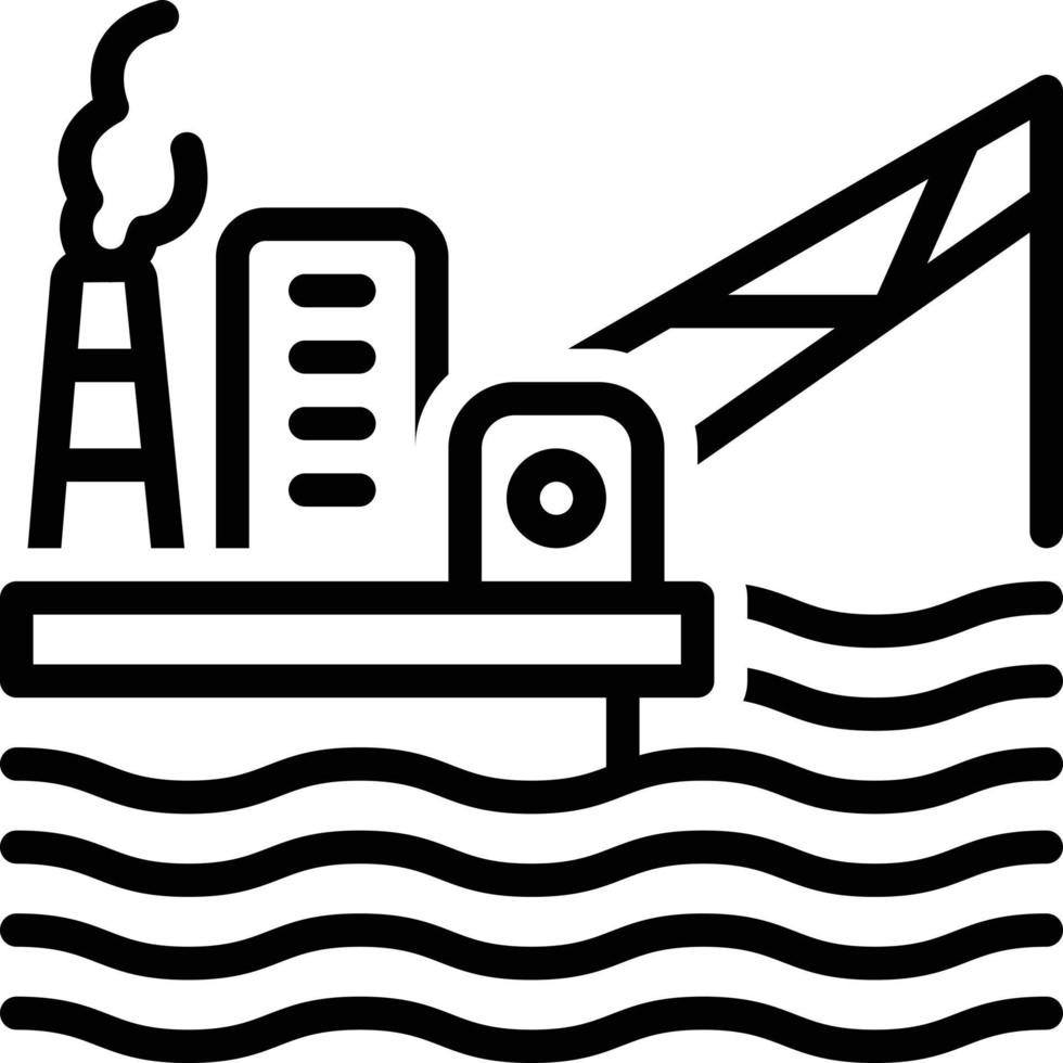 Line icon for oil platform vector