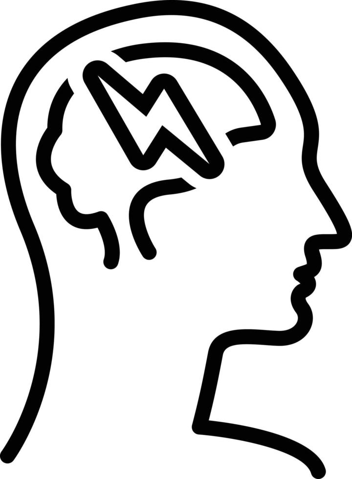 Line icon for brain storm vector