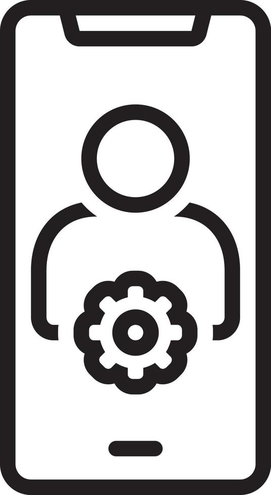 Line icon for user setting interface vector