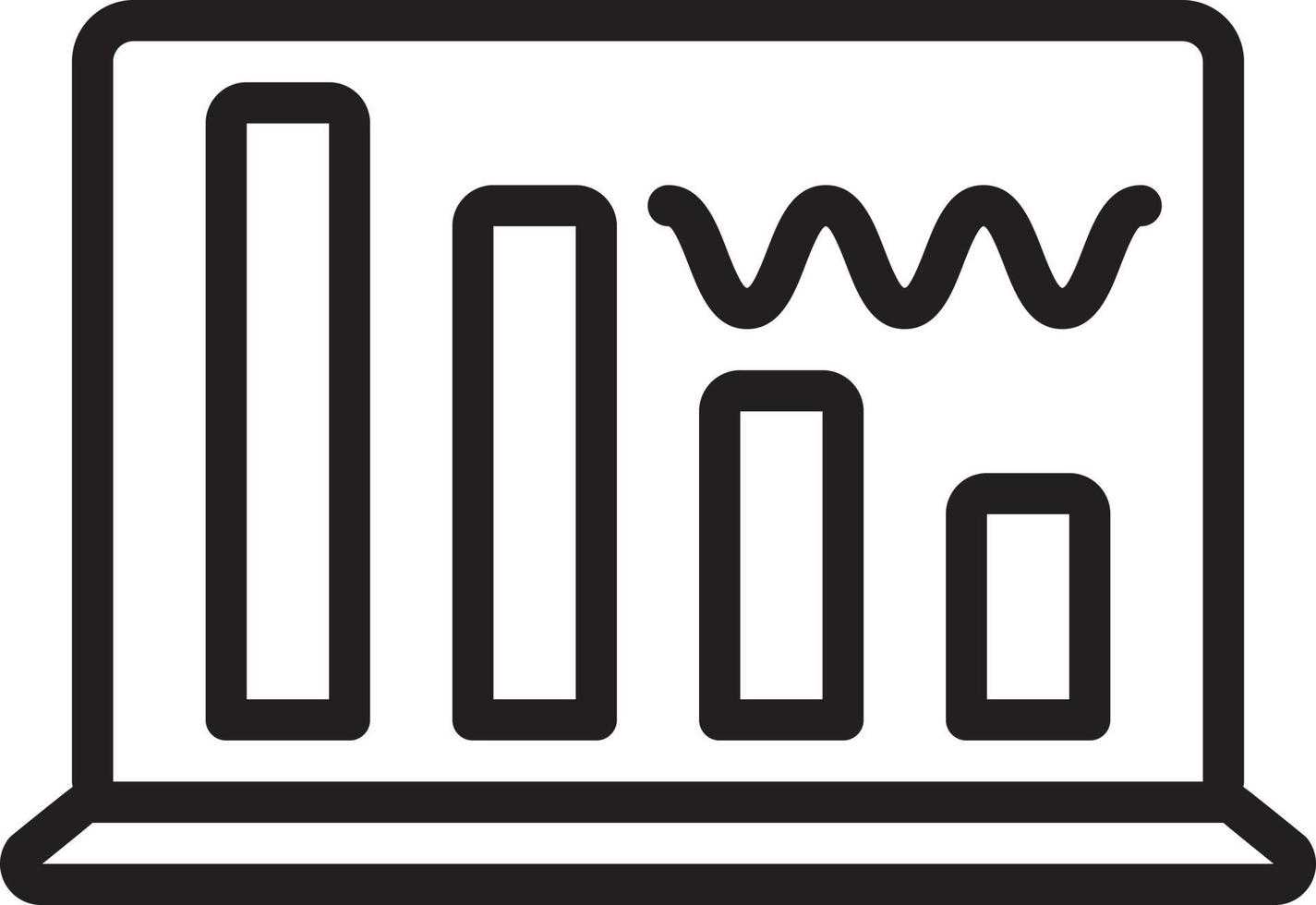 Line icon for data wave vector