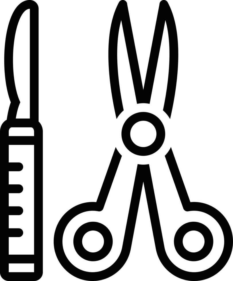 Line icon for surgical instruments vector