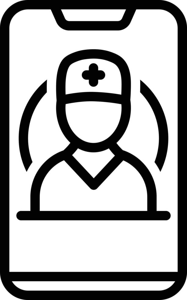 Line icon for mobile healthcare vector
