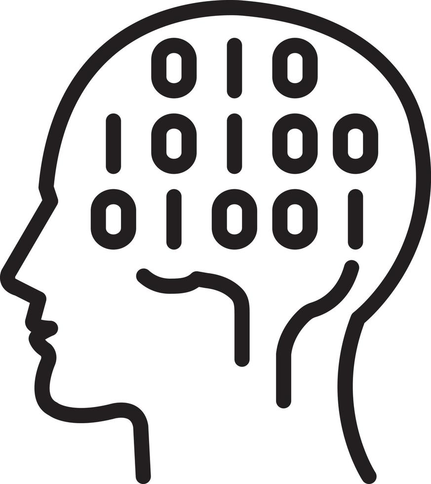Line icon for binary mind vector