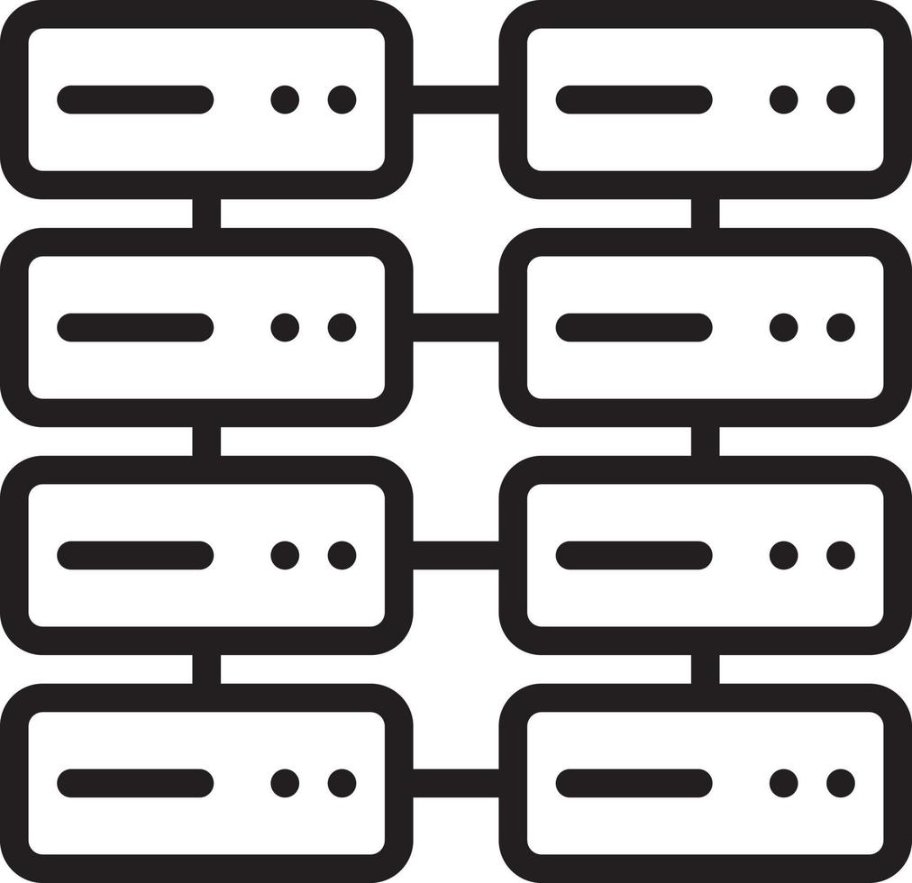Line icon for database interconnected vector