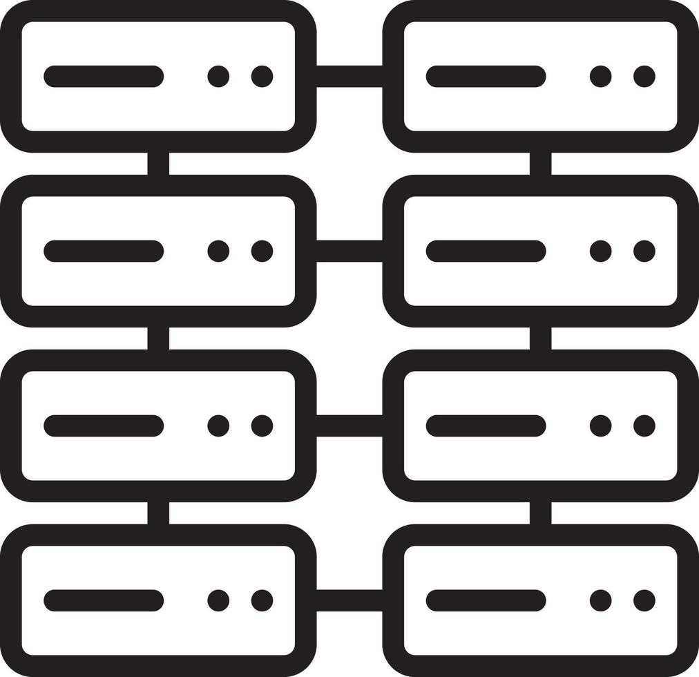 icono de línea para base de datos interconectada vector