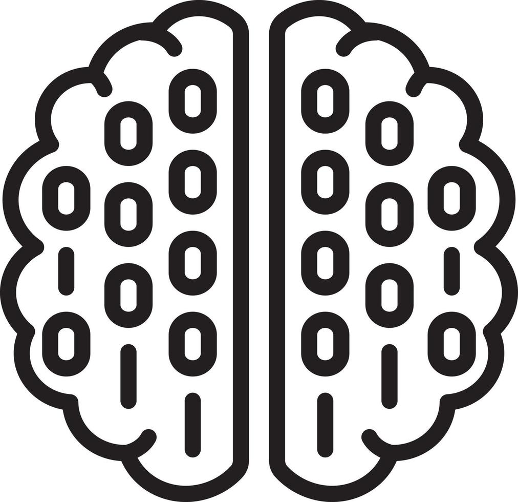 Line icon for binary mind vector