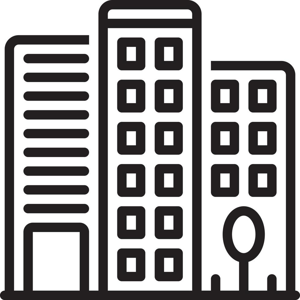 Line icon for office building vector
