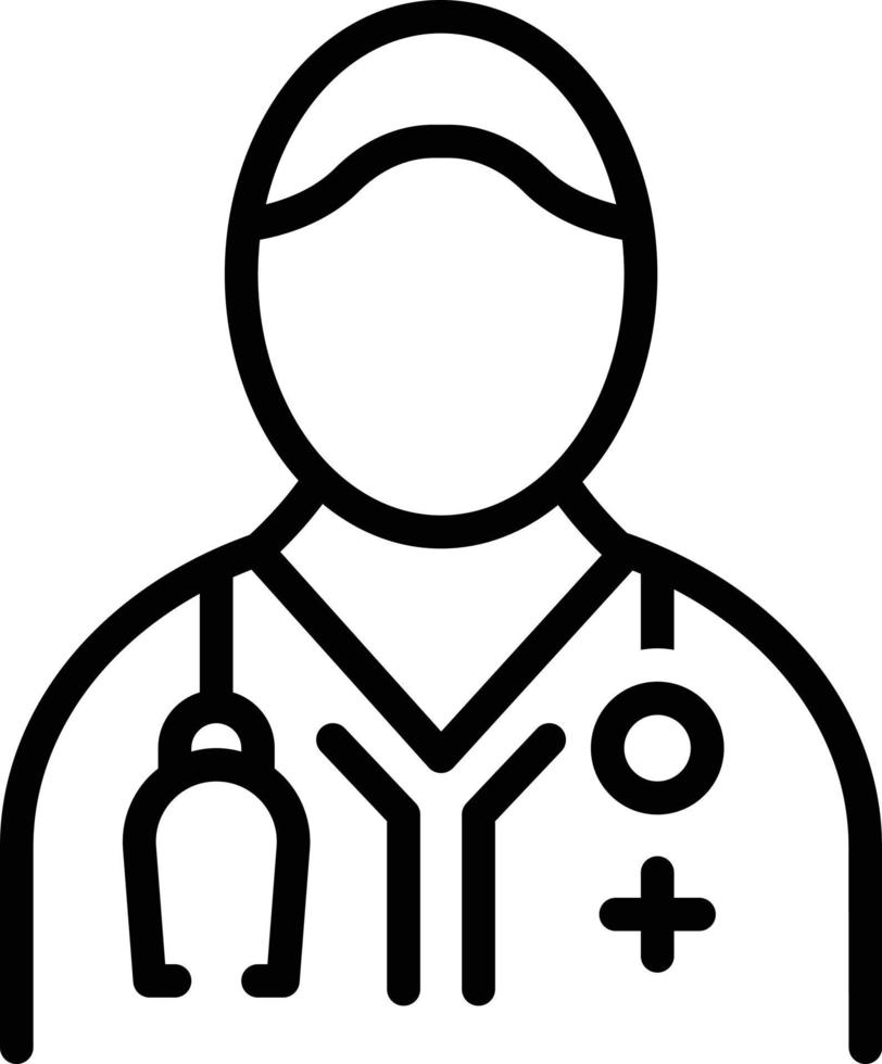 icono de línea para doctor vector